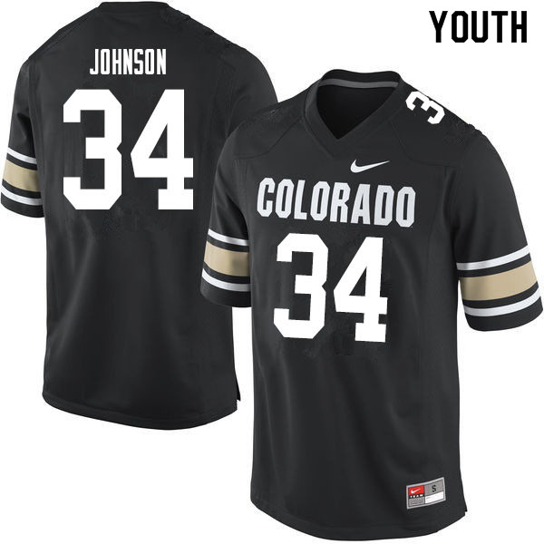 Youth #34 Mustafa Johnson Colorado Buffaloes College Football Jerseys Sale-Home Black - Click Image to Close